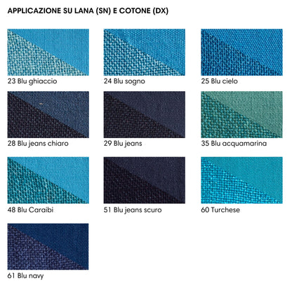 Powder fabric dye - shades of Blue